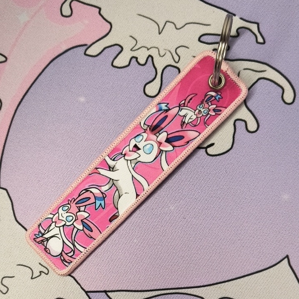 Pokemon Pink and White Keychain Sylveon